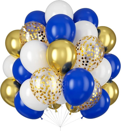 Balloons Royal Blue White Gold Balloons by Isndare