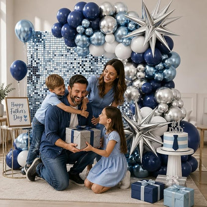 Blue Silver Balloon Arch Kit - Image 2