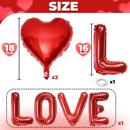 Love Balloons Banner and Heart Shaped Balloon, Love Balloons Decorations - Image 2