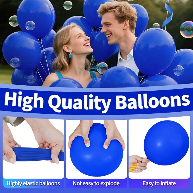 200pcs Royal Blue Balloons 5 Inch, Small Mini Latex Balloons - Image 3