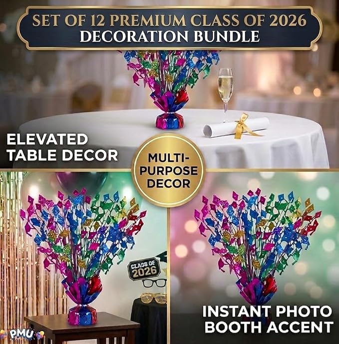 PMU 12 Pcs Multicolor Graduation Balloon Weights, Graduation Centerpieces - Image 5