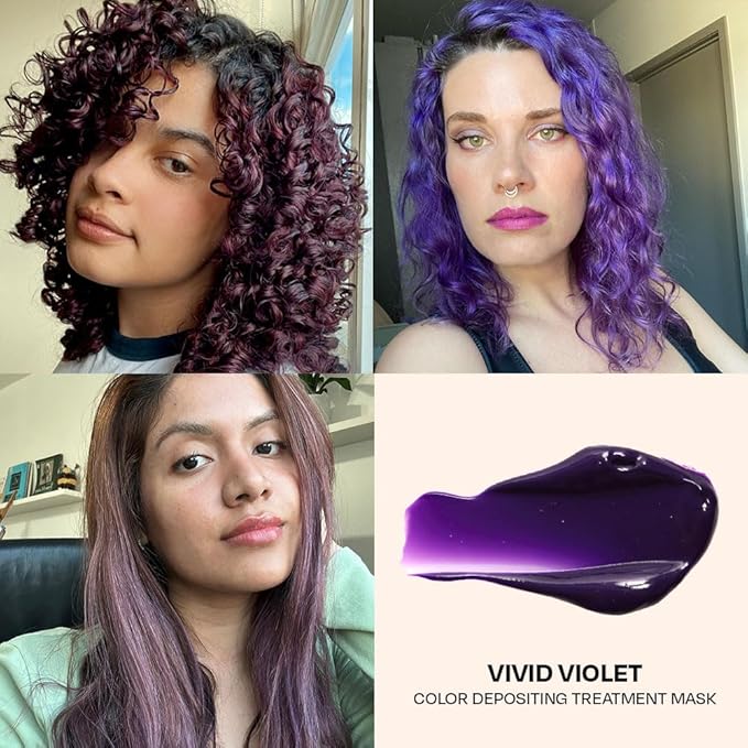 Overtone Daily Color Depositing Conditioner, Vivid Violet, 4.5 oz, Hydrating, Damage-Free Temporary Hair Color for All Hair Types with Shea Butter & Coconut Oil, Vegan & Cruelty-Free