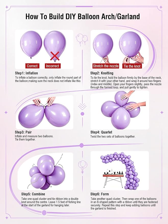 Pink and Purple Balloons 12 Inch 60 Pcs Metallic Purple Pink Hot Pink Latex - Image 5