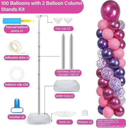 2 Sets Adjustable Balloon Column Stand Kit - Image 2
