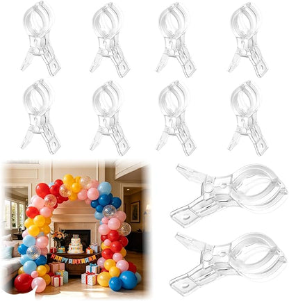 10 Pack Balloon Arch Clips, 3.5 Inch Clear Clips by TAEAFER
