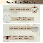 Invisible Hair Nets 50cm with 20Pcs,50Pcs U Shaped Bobby Pins,20Pcs Hair Ties and a Comb Styling Accessories Set,50cm for Ballet Bun,Wig,Food Service,Cabin Attendant, for Women and Girls(Brown)