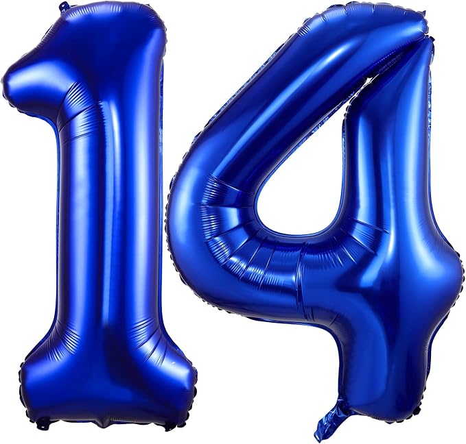 Navy Blue 14 Balloon Numbers, 40 Inch Dark Blue 14 or 41 Birthday Balloons by BBPOOL