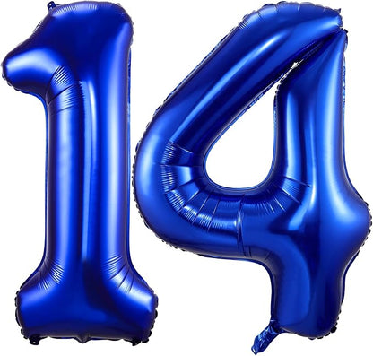 Navy Blue 14 Balloon Numbers, 40 Inch Dark Blue 14 or 41 Birthday Balloons by BBPOOL