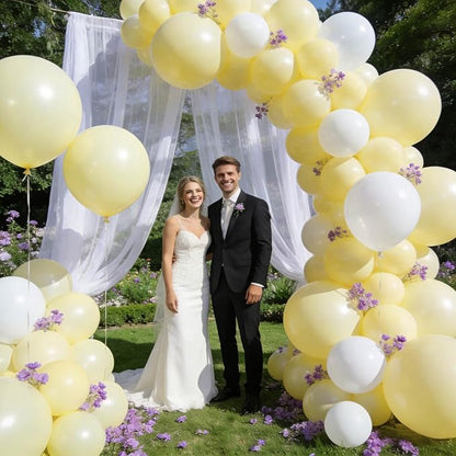 110pcs Pastel Yellow Balloon 12 Inch, Pastel Yellow Latex Balloons - Image 4