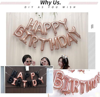 16 Inch 52Pcs Rose Gold Letter Balloons, Reusable Shiny A-Z Foil Balloon Letters - Image 4