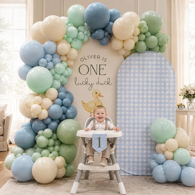 Dusty Blue Sage Green Balloon Garland Arch Kit - Image 3