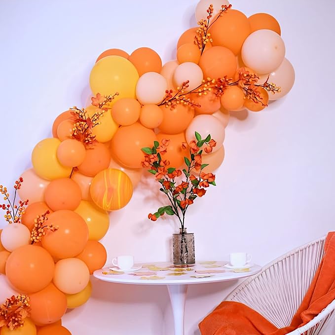 Voircoloria 130pcs Orange Balloons Garland Arch Kit, 18 12 10 5 Inch | - Image 4