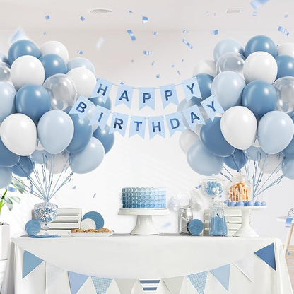 60pcs Dusty Blue Balloons 12inch - Image 6