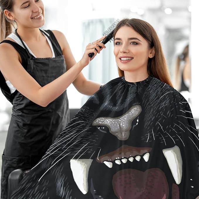 ALAZA Roaring Panther Barber Cape for Men Women, Waterproof Haircut Apron Beard Shaving Bib Hair Cutting Cloth 55 x 65 Inch