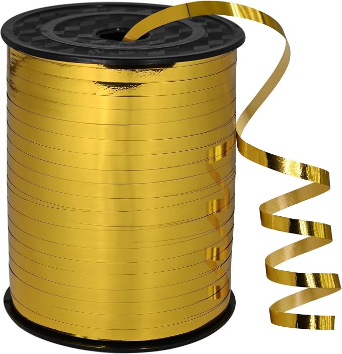 500 Yards Gold Shiny Metallic Curling Ribbon by Gliberli