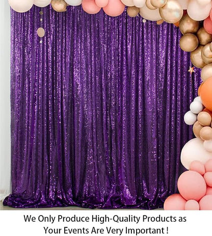 ShinyBeauty Purple Sequin Backdrop 7FTx7FT - Image 2