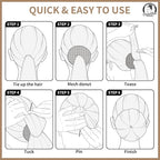 Teenitor Hair Bun Maker, 7pcs Bun Donuts for hair Buns(1 Extra-Large, 2 Large, 2 Medium, 2 Small), Light Brown