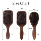 Lindale Walnut Wooden Hair Brush for Hair Growth with Natural Walnut Bristles Detangler Paddle Hairbrush for Massaging Scalp for Women Men, Reduces Static for Curly Hair with Ergonomic Handle Square