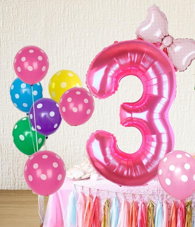 40 inch Pink Number 3 Balloon - Image 2