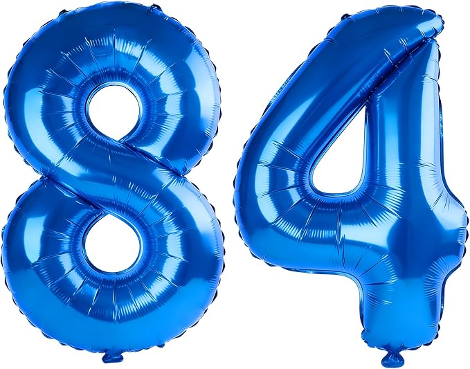 40 Inch Number 84 Balloons for 84th Birthday Party Decorations, 0-100 Dark Blue by FOBELEC