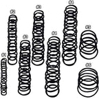100PCS Various Sizes Black Hair Ties for Women,Elastics Hair Ties No Damage Ponytail Holder for Thick/Thin Hair Accessories,Soft Cotton Cloth Seamless Hair Bands