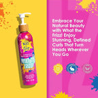 Niles and Chaz What the Frizz! Styling Gel Cream - Kids Curl Cream, Frizz Control, Hydrated & Defined Curls - Paraben, Sulfate, Silicone Free - Curly, Coily, Wavy Hair Products for Kids (8 fl Oz)