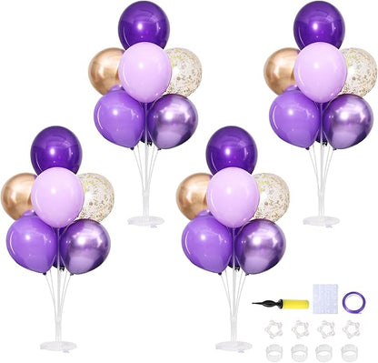 4 Sets Purple Champagne Gold Balloons Stand by ZyloonDecoration