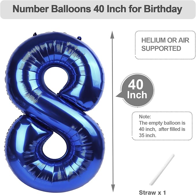 Numbers 7 Balloon 40Inch Navy Blue Balloons - Image 5