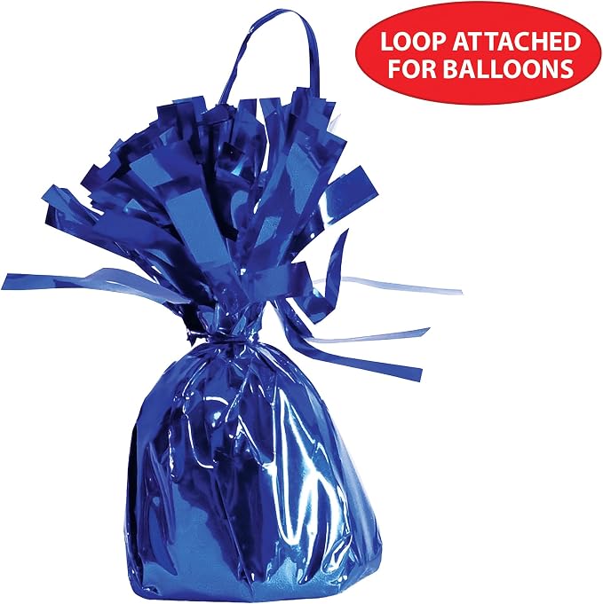 Beistle Blue Metallic Wrapped Balloon Weights, Centerpieces and Table Décor - Image 3