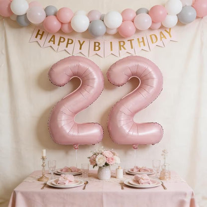 40 In Matte Pink Number Balloons Helium Foil Mylar Balloon Party Digital 22 | - Image 5