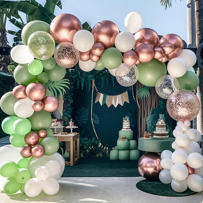 Sage Green Dusty Pink Balloon, 60 Packs 12 Inch Olive Green Retro Pink Balloon - Image 5