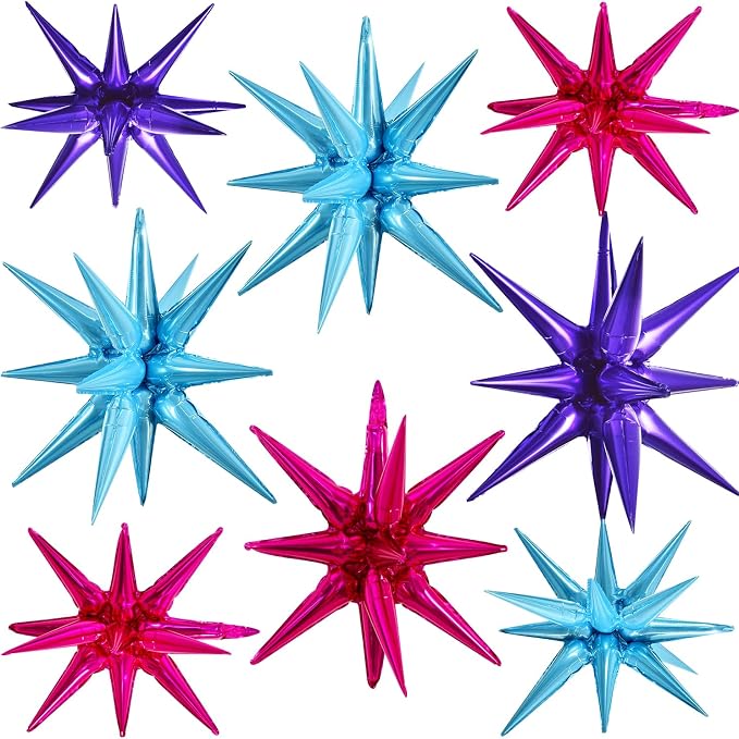 TONIFUL 8 Pcs Green and Gold Explosion Star Foil Balloon Party Decoration | 22 by TONIFUL