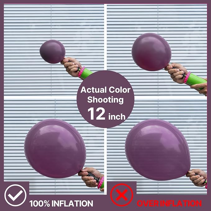 PartyWoo Dusty Purple Balloons 100pcs Lavender Lilac Dark Royal Purple Boho | - Image 3