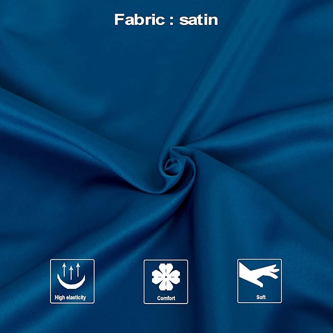NTBAY Zippered Satin Pillow Cases for Hair and Skin, Luxury Queen Hidden Zipper Pillowcases Set of 2, 20x30 Inches, Royal Blue
