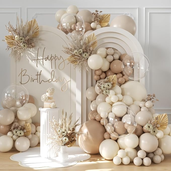 Neutral Balloon Arch Kit for Boho Gender Reveal Baby Shower Decorations | by CROSSFINGERS