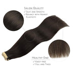 WENNALIFE Tape in Hair Extensions Human Hair, 20pcs 50g 14 inch Dark Brown Remy Hair Extensions for Women Tape Ins Straight Extensiones De Cabello Humano Skin Weft