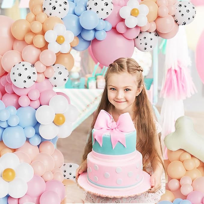 190Pcs Blue Balloon Garland Arch Kit, Dog Paw Birthday Party Decorations | - Image 7