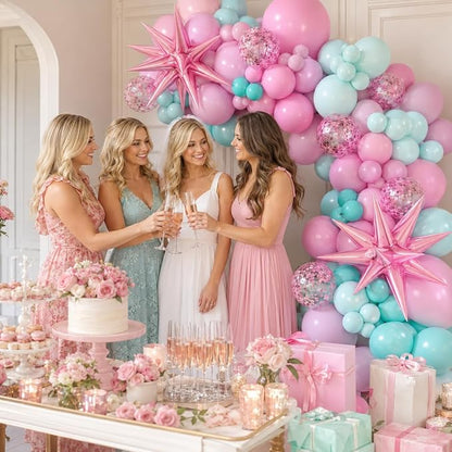 Pink and Teal Blue Balloon Arch Garland Kit, Pastel Pink Teal Blue Turquoise - Image 6