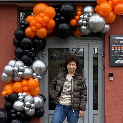 Orange and Black Balloon Arch Garland Kit - Image 5