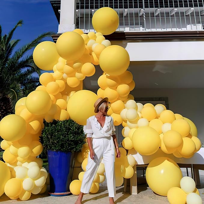 PartyWoo Mustard Yellow Balloons 100pcs 12 Inch Boho Netural Fall Balloons - Image 6