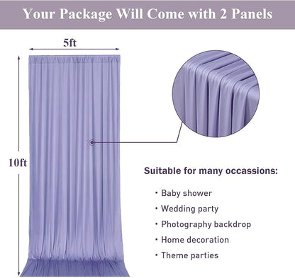 10ftx10ft Wrinkle Free Lavender Backdrop Curtain - Image 6