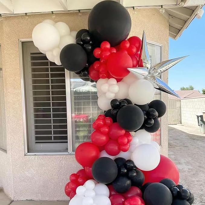 Red and Black Balloons, Graduation, Racing Car Poker Card Supplies Decorations - Image 6