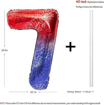 40 In Red And Blue Birthday Theme Large Number 7 Balloon | Giant Large Helium - Image 2