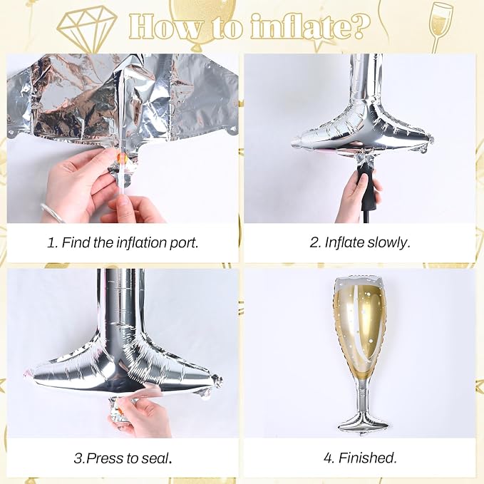 Champagne Balloons, Engagement Party Balloons - Image 6