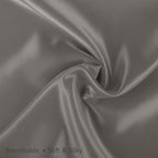 BLISSFORD Satin Pillowcase with Zipper, for Hair and Skin Care, Feels Soft and Cool Like a Silk Pillowcase, Satin Pillow Cases 2 Pack, Slik Pillow Cover, Grey - Standard Size - Set of 2
