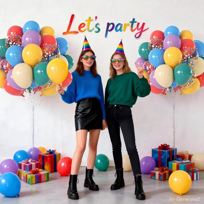 Boho Rainbow Balloons, Colorful Balloons, Party Decor | 50 Pcs 12 In, Light - Image 6
