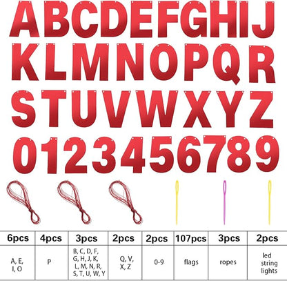TaoBary 112 Pcs DIY Letter Kit Glitter Customizable Banner Letters Include 107 - Image 4