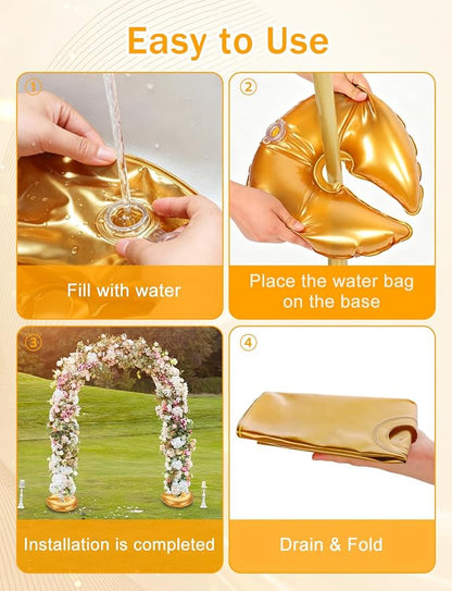 8 Pack Gold Water Weight Bags for Balloon Column Stand and Arch | Balloon - Image 3