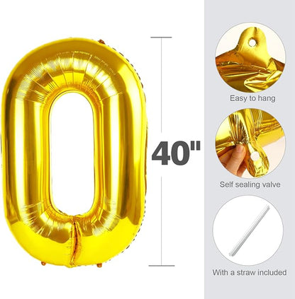 Number Balloons 5 Balloon Gold for 5th Birthday Party Decoration, 40 inch | - Image 5
