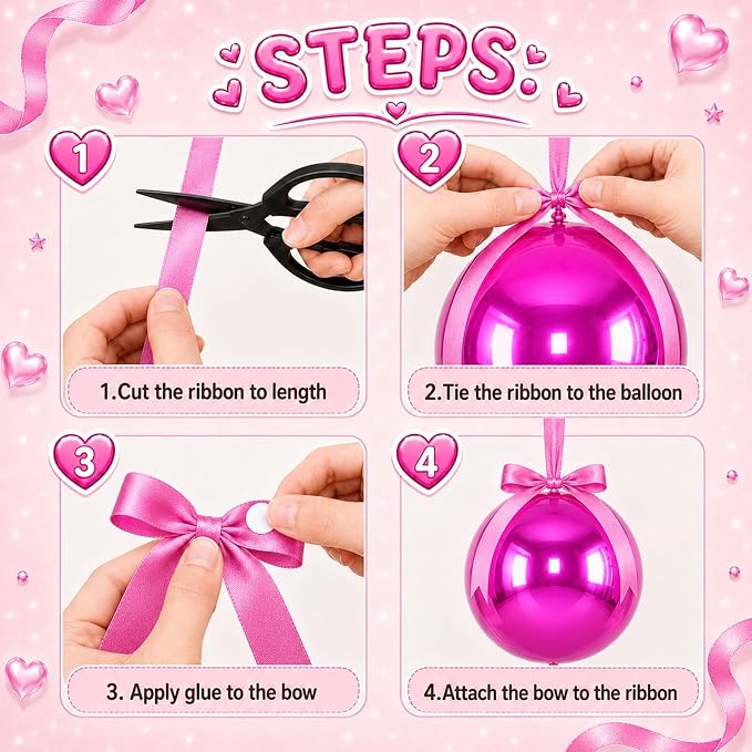 Hot Pink and Rose Round Foil Balloons - Image 3